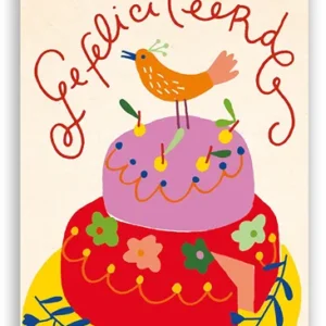 Cadeaukaartje organic gefeliciteerd